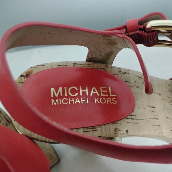 ❤️MICHAEL KORS NATALIA MANDARIN OPEN TOE PLATFORM SANDALS SHOES 7.5 - Picture 7 of 13